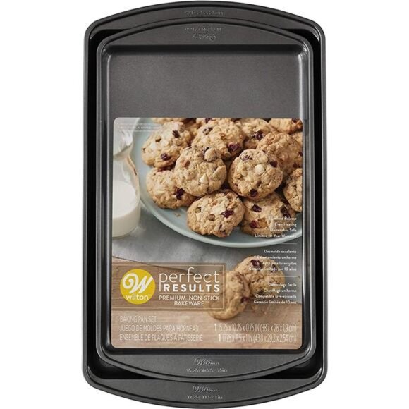 Wilton Premium Non-Stick Bakeware Cookie Baking Sheets Set, 2-Piece, Steel - Picture 4 of 6